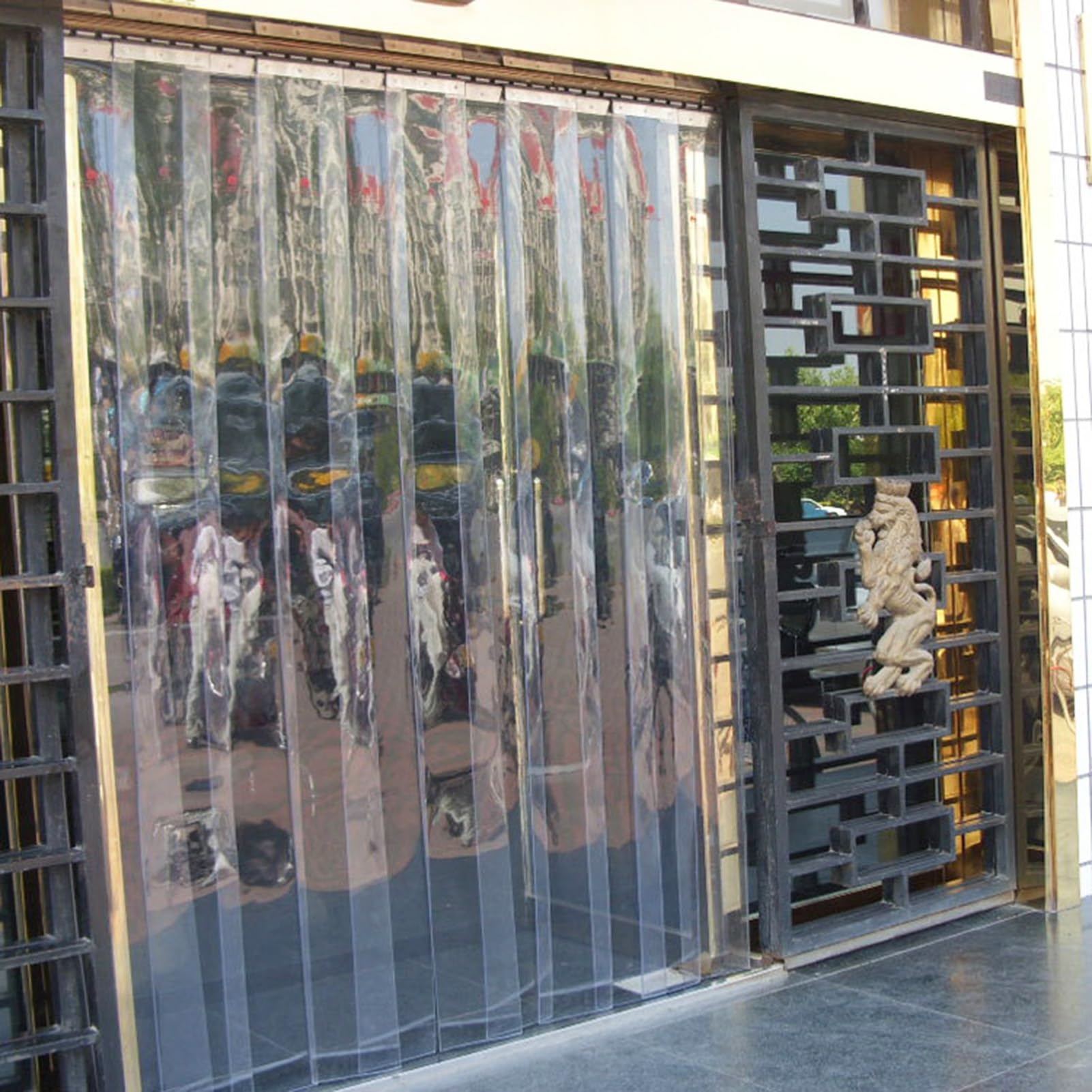 Clear PVC Strip Door Curtain - 90x235cm (35.4x92.5in) Heavy Duty Vinyl Plastic Door Flaps for Windproof, Soundproof & Insect Control - Ideal for Patios, Kitchens, Warehouses & Air-Conditioned Rooms