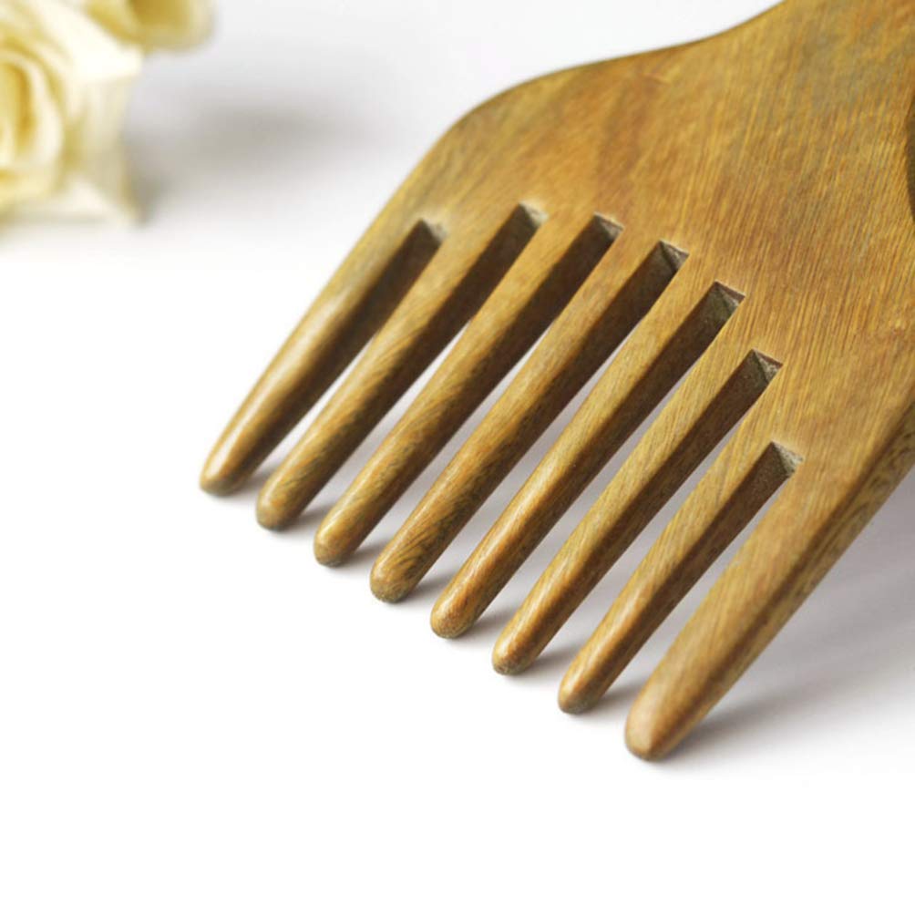 Premium Sandalwood Hair Comb - Wide Tooth Wooden Comb for Men & Women - Detangling Afro Pick for Natural Hair, Beard & Curly Hair - Perfect for Daily Styling & Travel Accessories