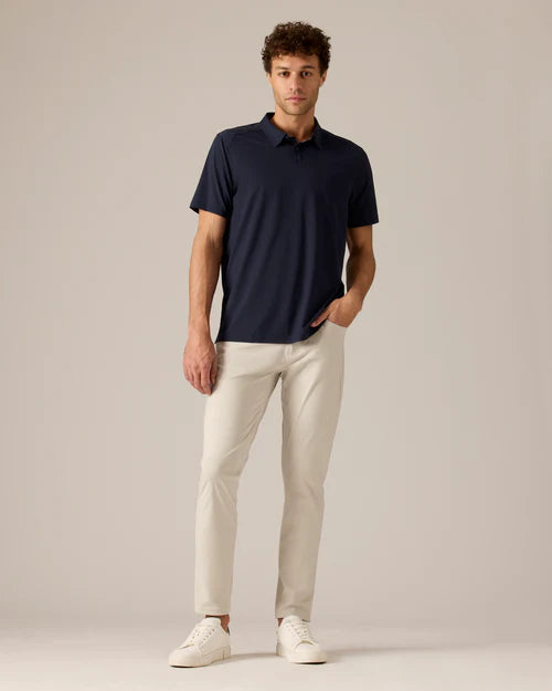 Rhone Men's Commuter Polo Shirt - Moisture Wicking, Quick Dry Performance Golf & Work Shirt in True Navy | Perfect for Office, Golf & Casual Wear