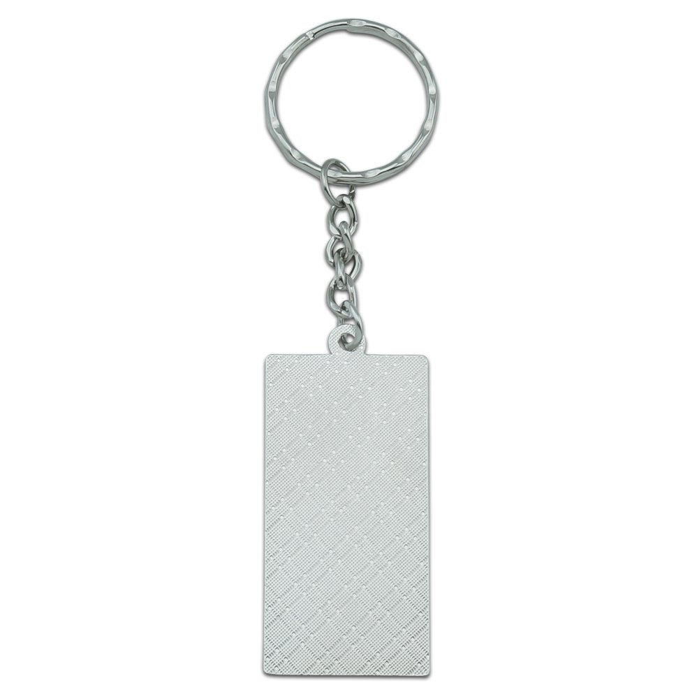 Chrome Plated Metal Rectangle Pizza Keychain with Pepperoni, Olives & Onions - Unique Graphic Novelty Gift for Pizza Lovers, Kitchen Enthusiasts & Foodies - Perfect for Keys, Backpacks & Gifts