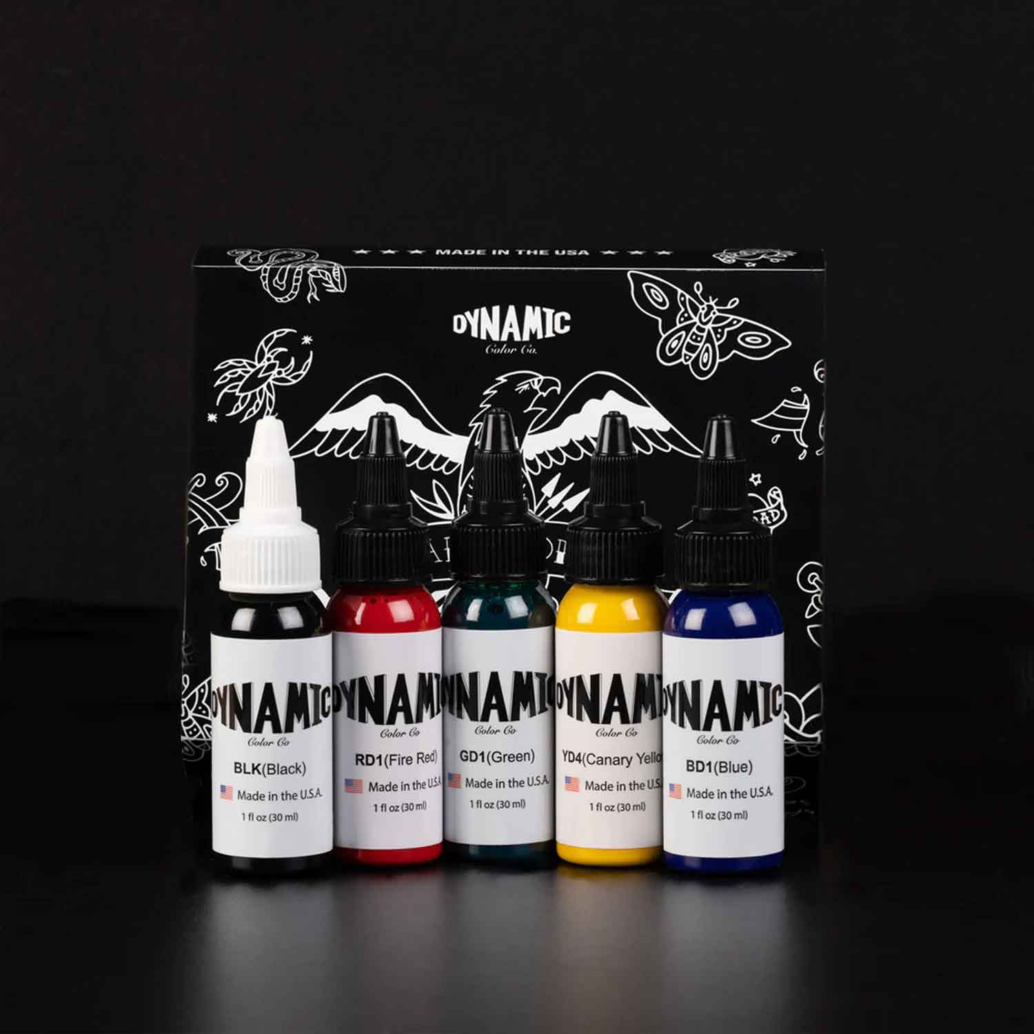 Premium Dynamic Ink Traditional Color Set - 1 oz Bottles for Calligraphy, Art & Craft Projects