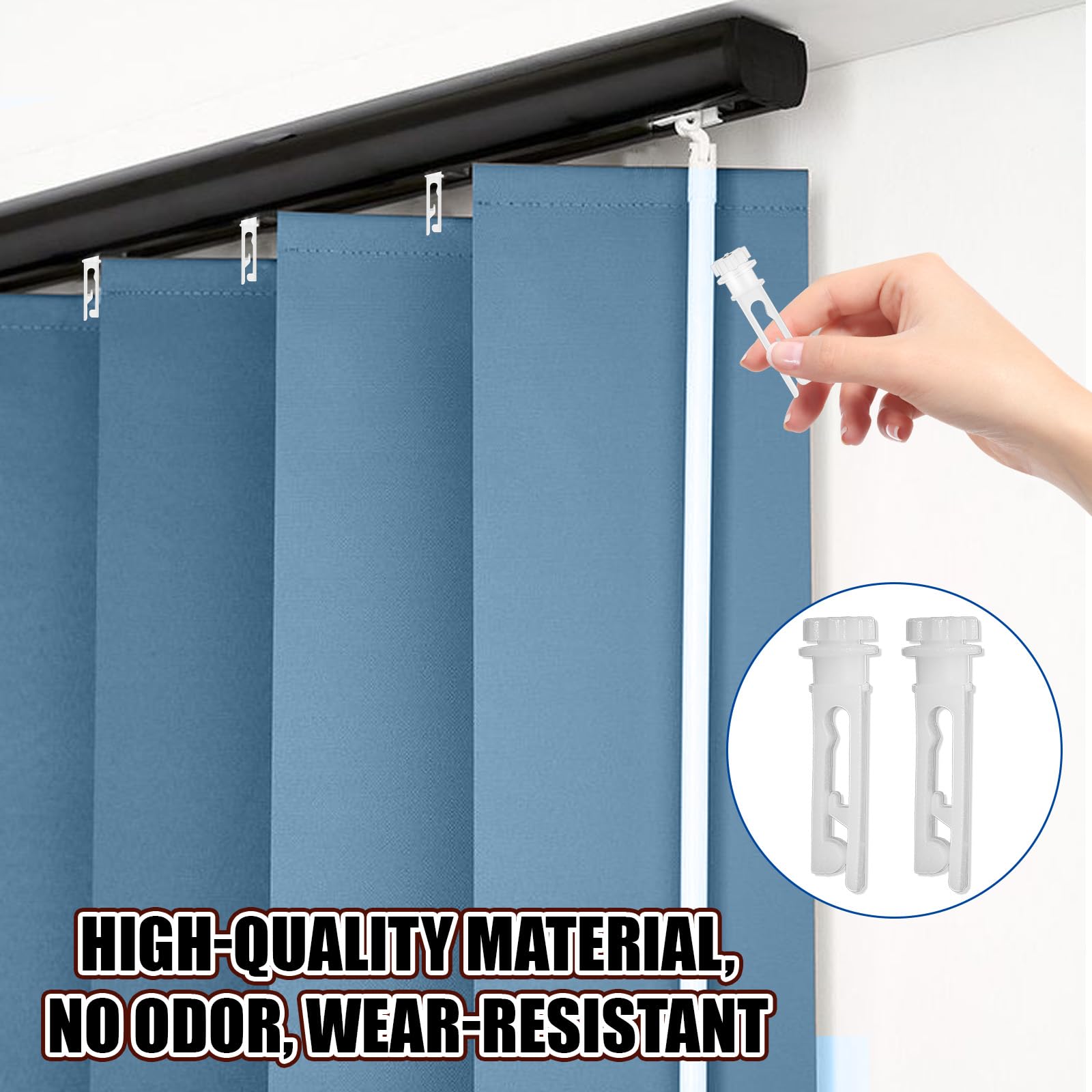 Vertical Blinds Replacement Stem and Gear Set (12 Pack) - White Window Blinds Repair Parts for Headrail & Carrier - Durable Curtain Accessories for Home & Office Window Treatments