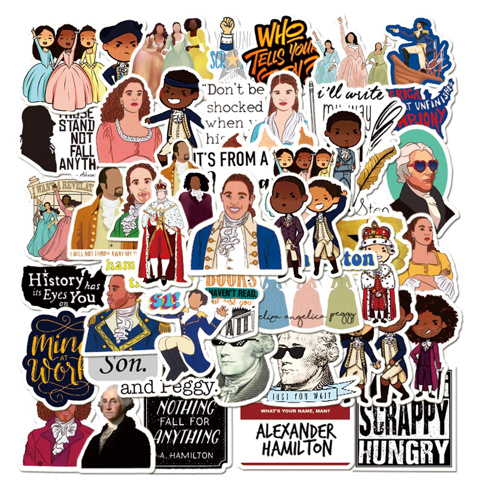 Hamilton Stickers - 50 Pack Vinyl Waterproof Decals for Laptop, Bumper, Water Bottle, Computer, Phone, Hard Hat & Car | Durable, Weatherproof Stickers for DIY Crafts, Personalization & Outdoor Use