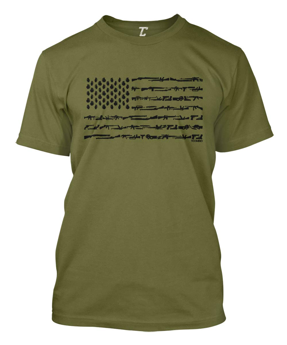 2nd Amendment Rights USA Men's T-Shirt - Patriotic Gun & American Flag Design | Perfect for Shooting Ranges, Political Rallies & Independence Day Celebrations