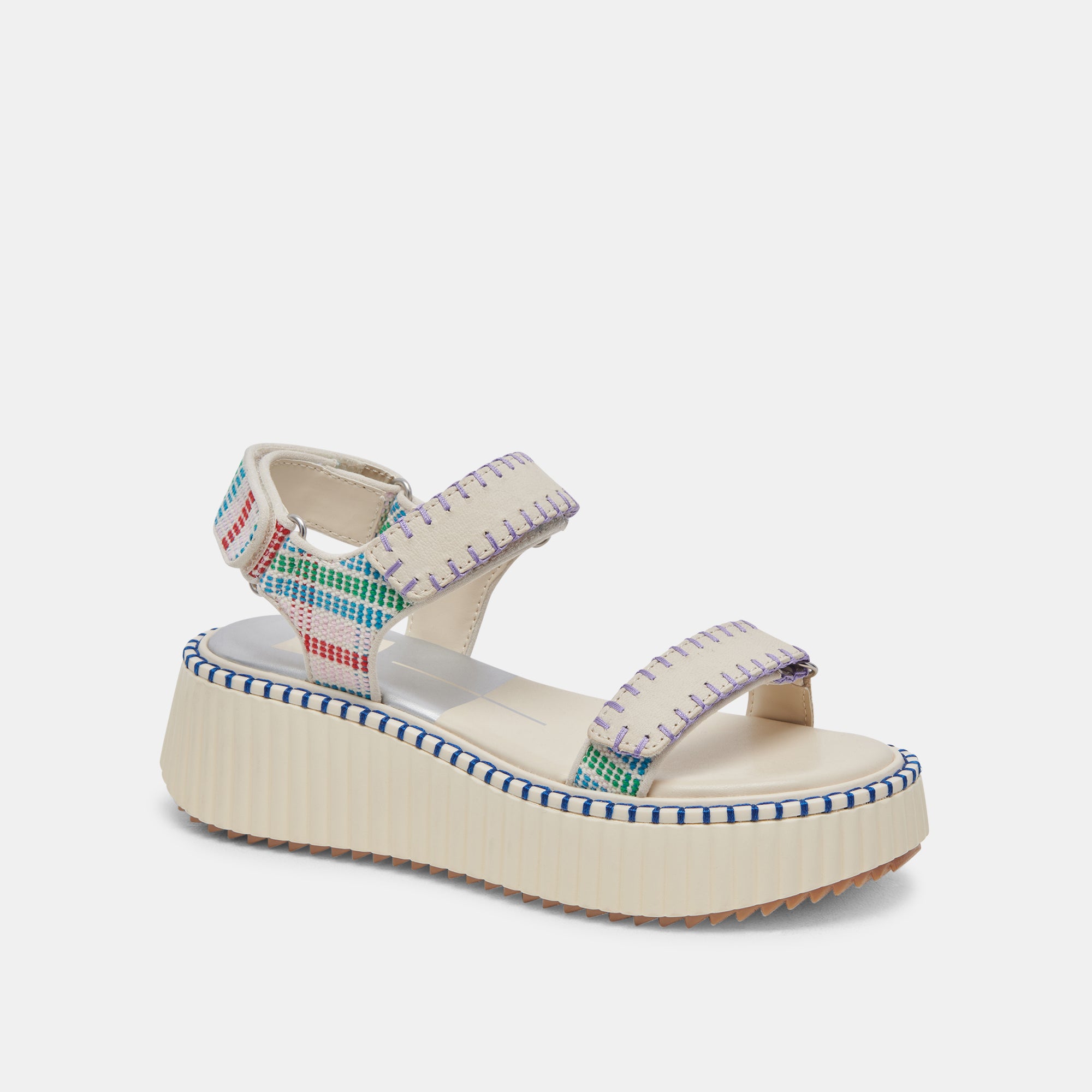 DEBRA Women's Sandals - Ivory Multi Nubuck Leather Comfortable Summer Casual Shoes for Beach, Vacation & Everyday Wear