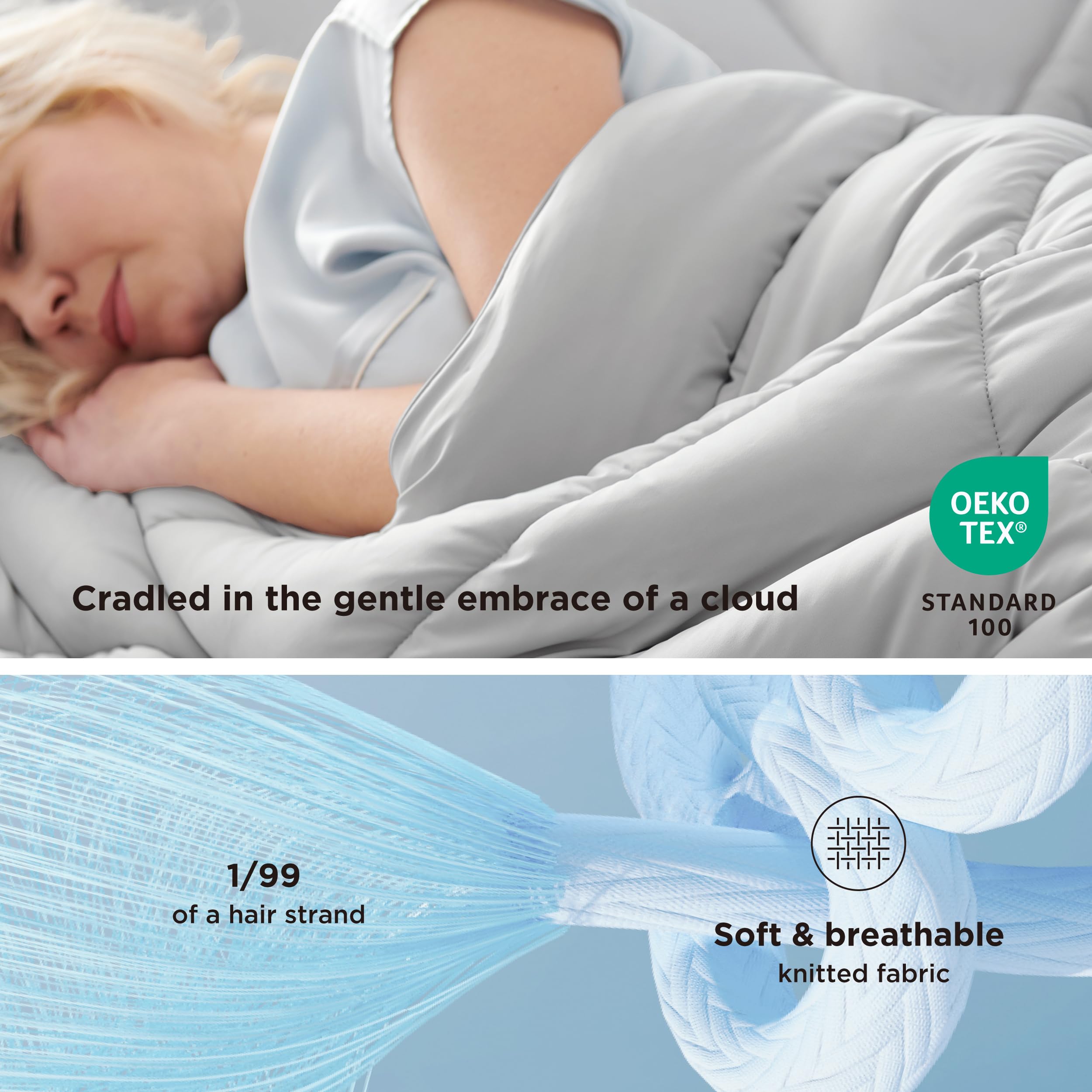 Bedsure Cooling Comforter King Size - Breathable & Lightweight Summer Blanket for Hot Sleepers, Q-Max>0.4, Double-Sided Cooling Technology, Grey, 102x90 Inches - Perfect for Bedroom, Guest Room, and Dorm Use
