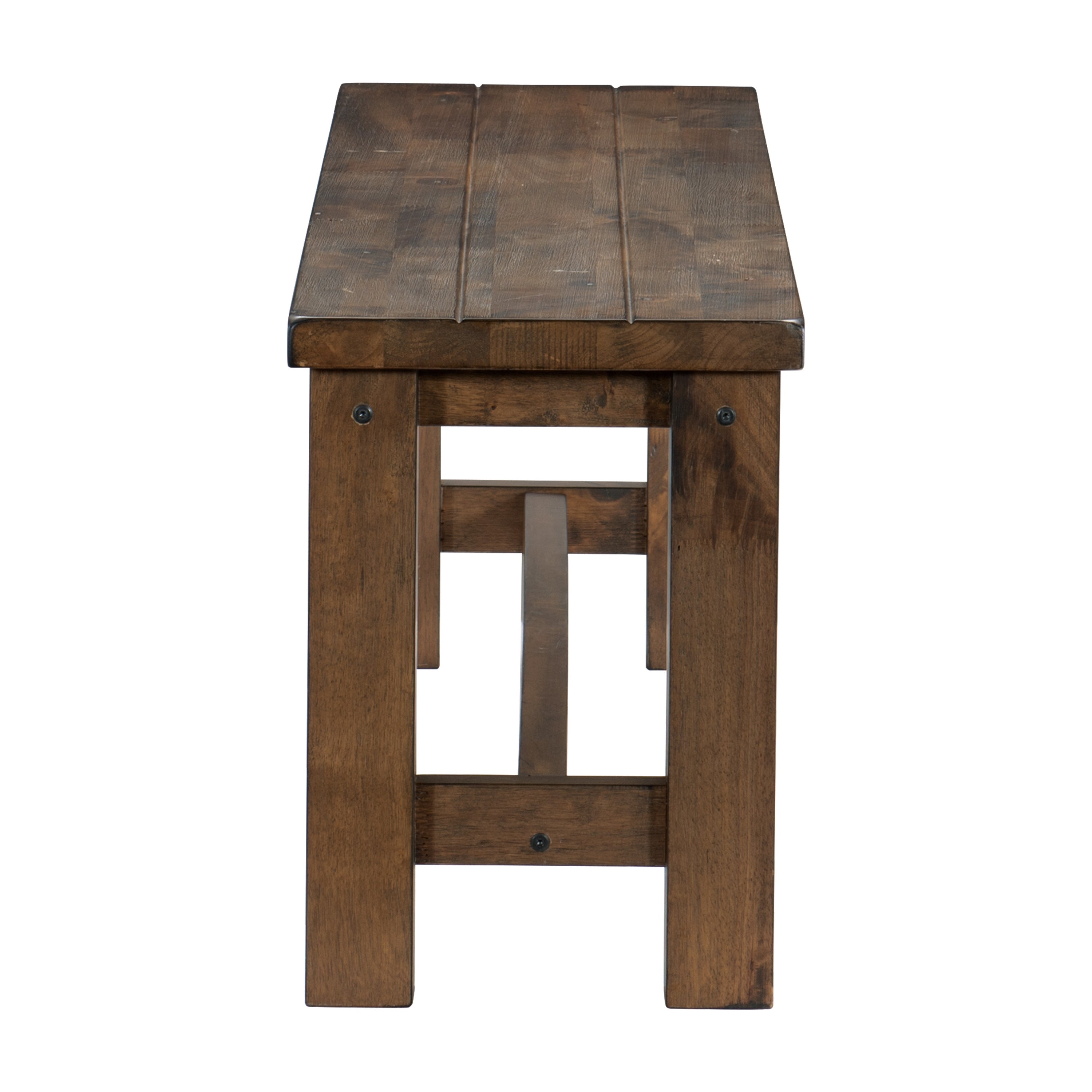 Classic Transitional Design Bench - Solid Rubber Wood Dining Furniture with Burnished Brown Finish | Perfect for Dining Rooms, Kitchens, Entryways & Home Decor
