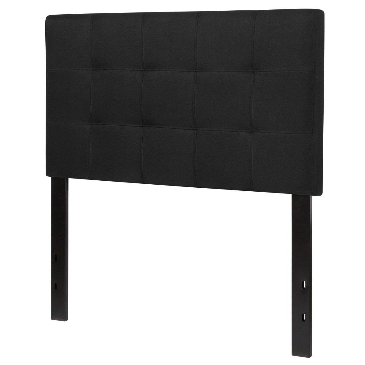 StarSun Depot Twin Size Modern Black Fabric Box-Stitch Upholstered Headboard - Perfect for Bedroom Decor, Guest Room & Dormitory Furniture Upgrade