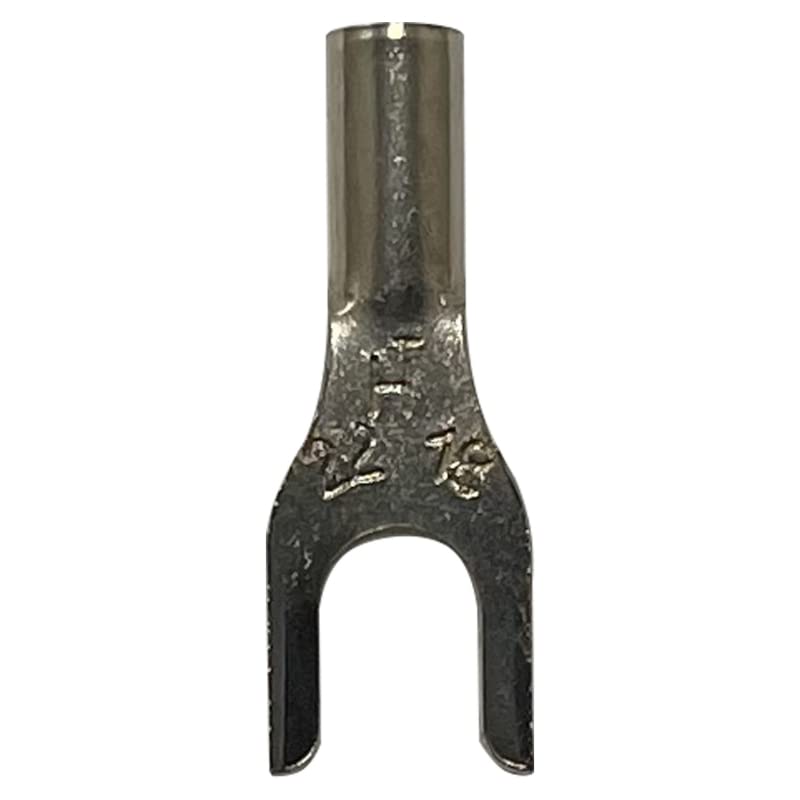 100 Pcs High Temperature Spade Connectors - 22-18 Gauge 600V 6# Stud Wire Terminals - Made in USA Electrical Crimp Connectors for Automotive, Marine & Industrial Wiring Applications