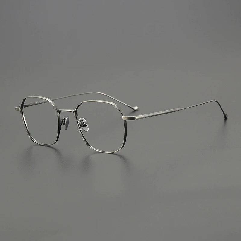Stylish Black Titanium Square Frame Eyeglasses for Men - Lightweight & Durable Full Rim Polygon Design - Perfect for Work, Reading & Everyday Use