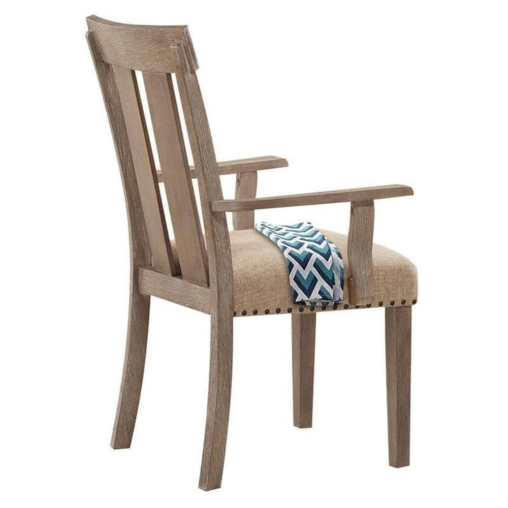 BOWERY HILL Transitional Dining Chairs Set of 2 - Maple Wood Upholstered Armchairs with Padded Seats for Kitchen, Dining Room, or Breakfast Nook - Comfortable Modern Furniture for Home Decor