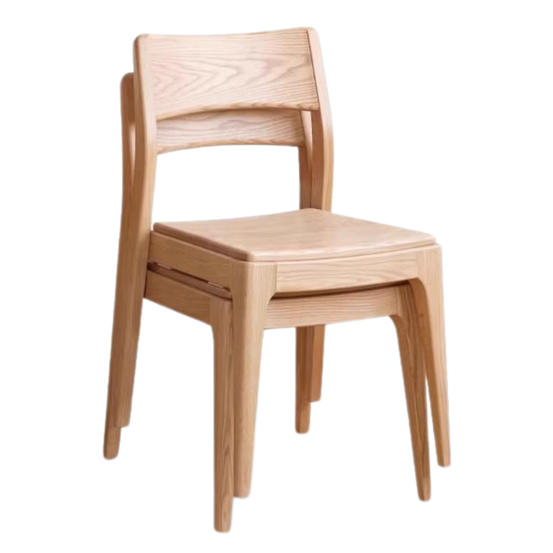 18.4x20x30.7 inch/ 46.6x50.9x78сm/ Natural Wood color/ Oak 10 pcs stacking chairs