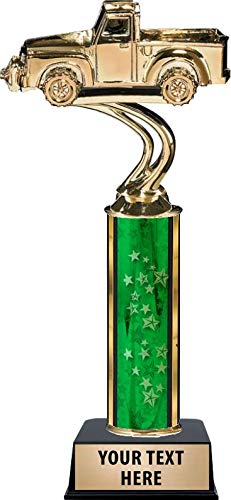 Custom Green Pickup Truck Trophy with Free Engraving - Personalized Crown Awards for Truck Enthusiasts | Perfect for Car Shows, Truck Competitions & Corporate Awards