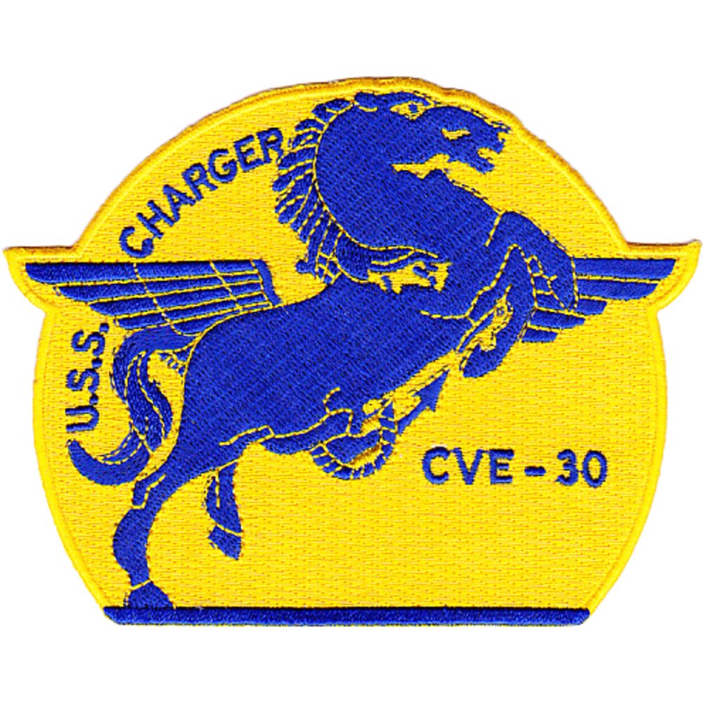 USS Charger CVE-30 Aircraft Carrier Escort Ship Embroidered Patch - Military Collectible, Navy Veteran Gift, Perfect for Uniforms, Jackets & Caps
