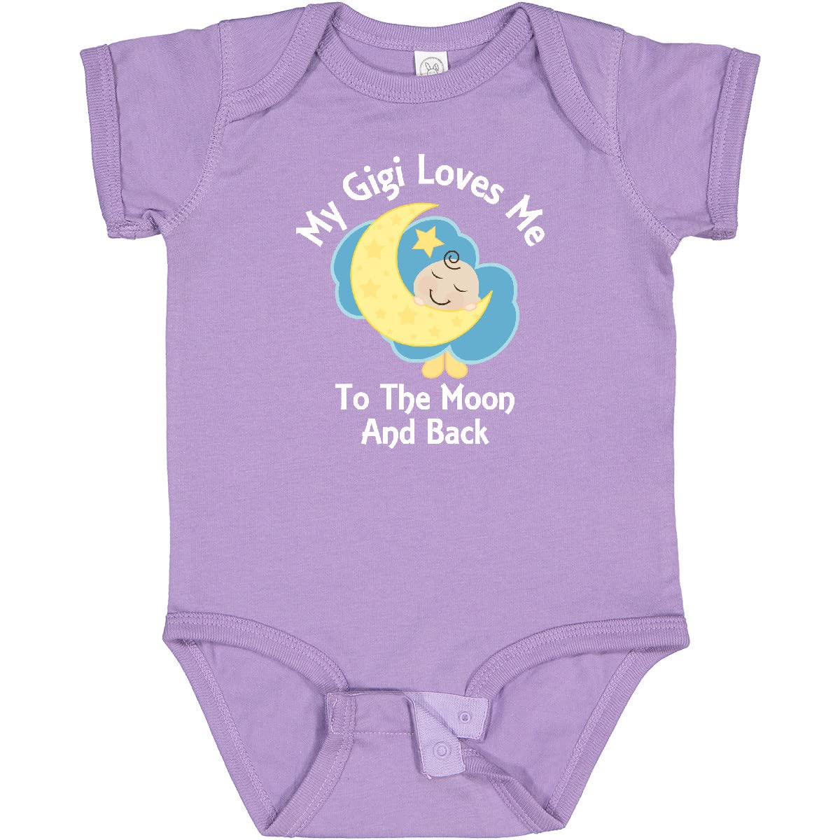Inktastic Gigi Loves Me To The Moon And Back Baby Bodysuit - Cute Infant Onesie for Newborns & Toddlers - Perfect for Family Photos, Birthdays & Everyday Wear