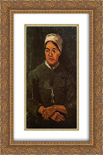 Vincent van Gogh Peasant Woman Seated Art Print - 16x24 Gold Ornate Frame with Double Matting, Museum Quality Wall Decor for Living Room, Bedroom & Office