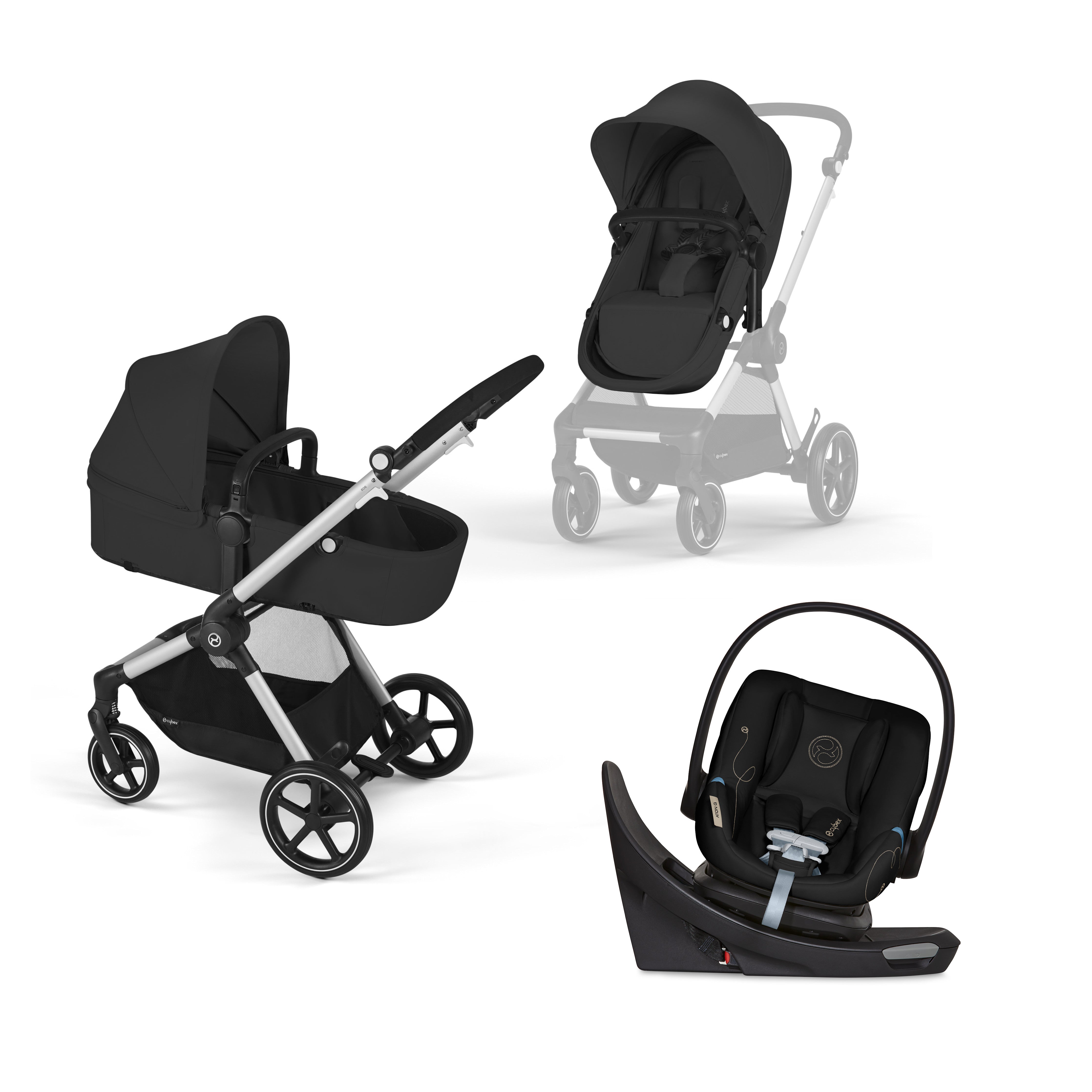 Cybex EOS 5-in-1 Travel System Stroller with Lightweight Aton G Swivel Infant Car Seat | Convertible Baby Stroller for Newborns to Toddlers | Perfect for Travel, Shopping & Daily Walks