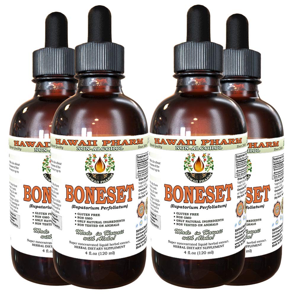 Boneset Alcohol-Free Liquid Extract - Eupatorium Perfoliatum Glycerite Herbal Supplement (4x4 oz) | Natural Immune Support & Cold Relief | Perfect for Tea, Tinctures & Holistic Wellness