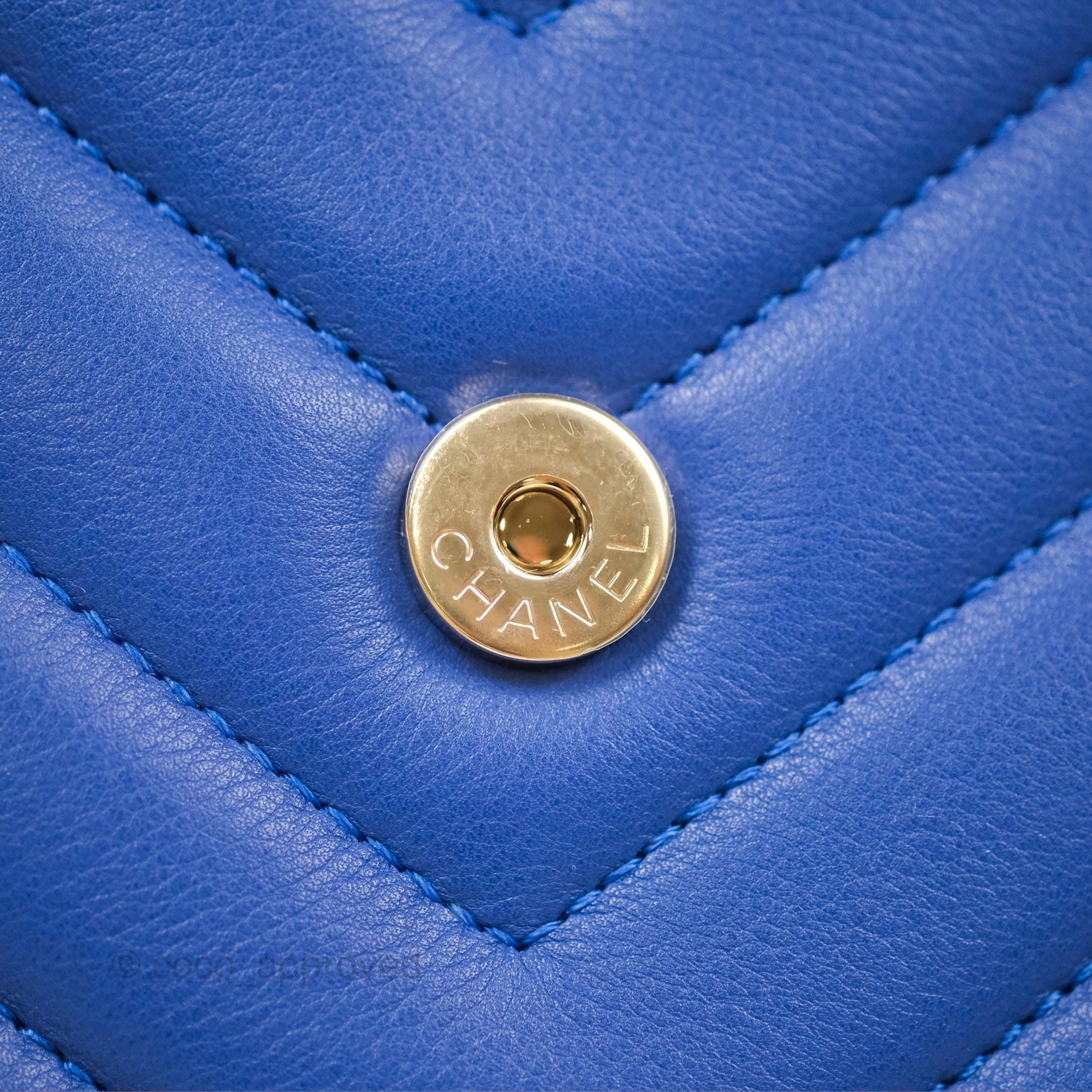 Chanel Chevron Square Envelope Flap Bag Royal Blue 19C - Luxury Designer Handbag for Women, Perfect for Evening Parties, Date Nights & Special Occasions