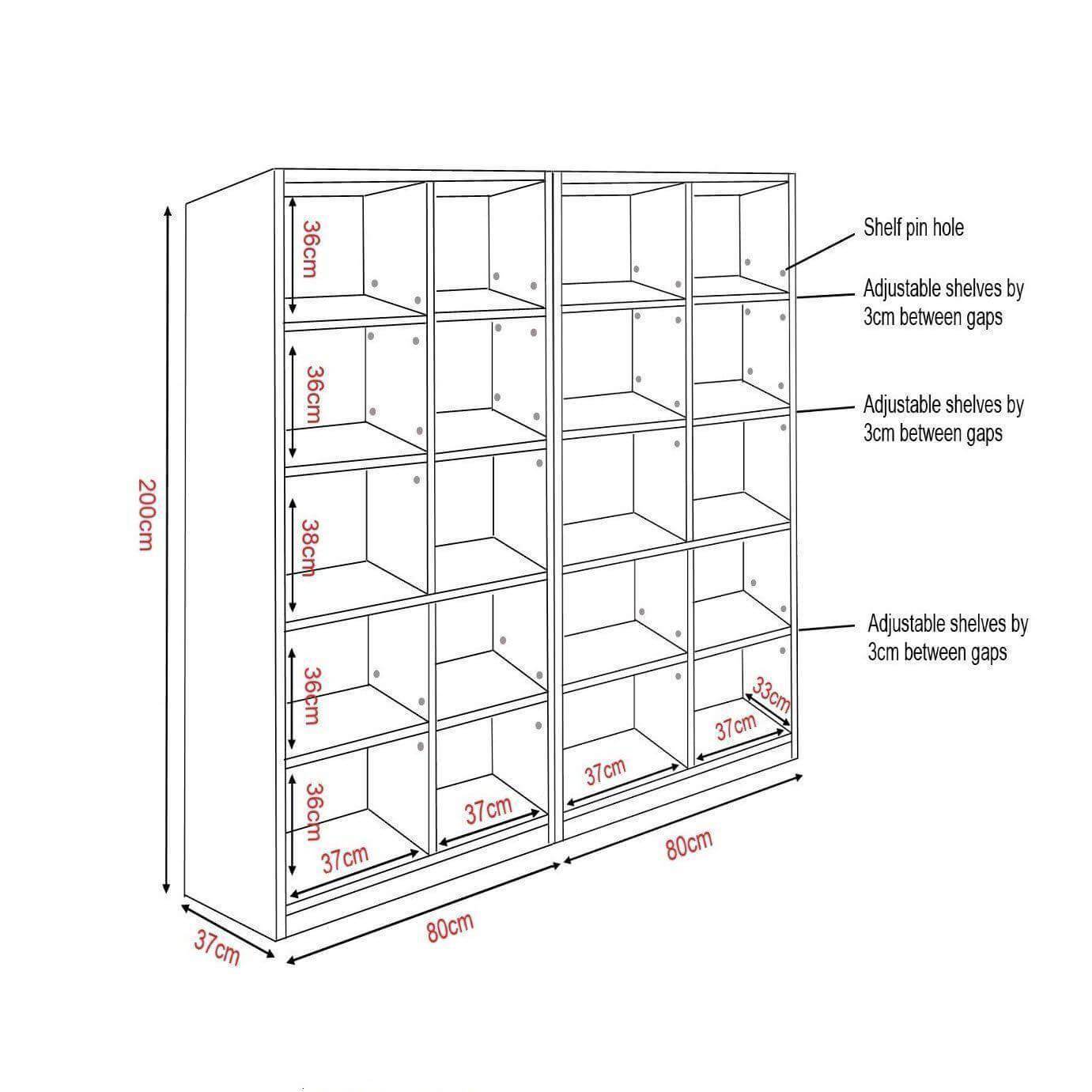 Moselle IV Display Bookshelf - Modern Wooden Bookcase for Home & Office - Perfect for Living Room, Bedroom, and Study Room Organization