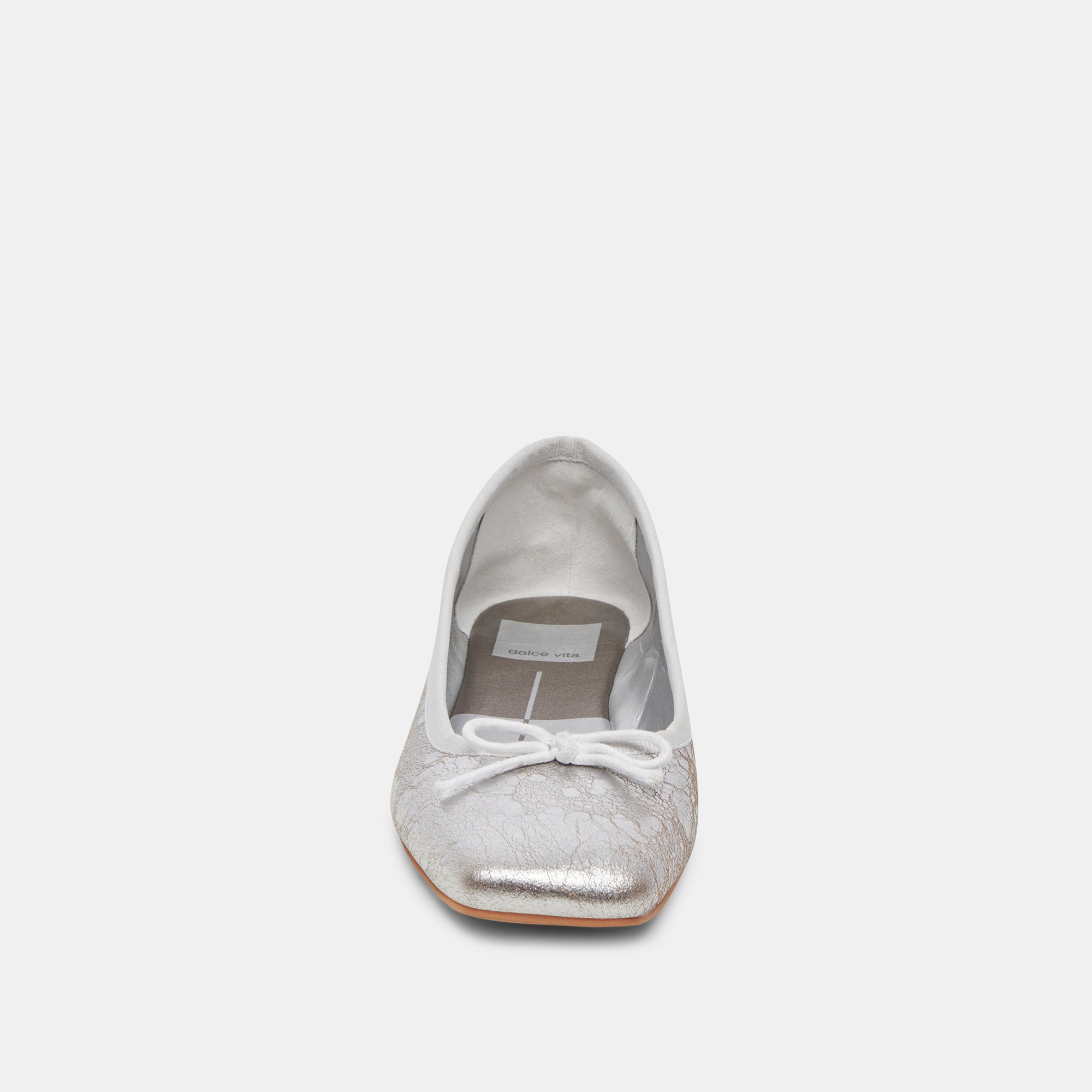ANISA Ballet Flats for Women - Silver Distressed Leather Comfortable Slip-On Shoes - Perfect for Casual Wear, Office & Travel