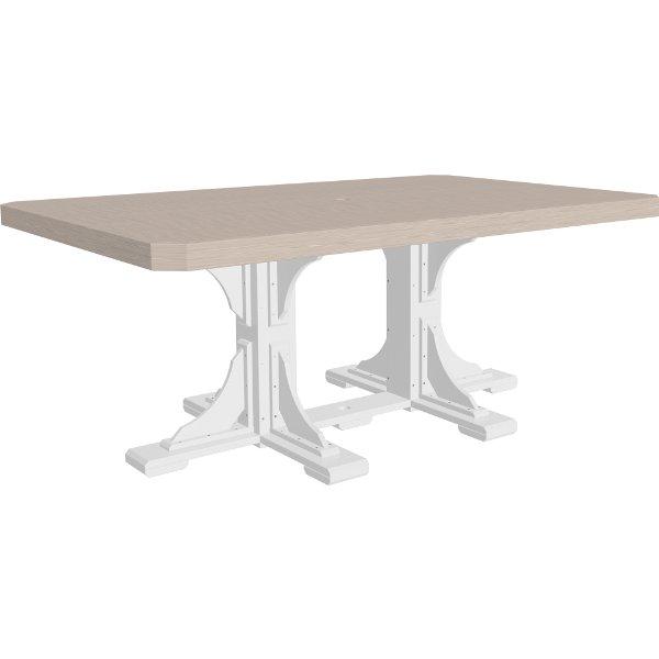 4ft x 6ft Rectangular Folding Table - Poly Plastic Outdoor Picnic Party Table - Portable Lightweight for Camping, BBQs, and Events