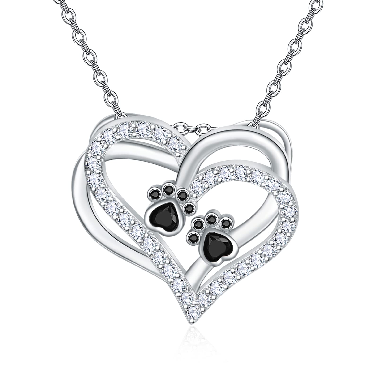 KINGWHYTE 925 Sterling Silver Animal Necklace for Women - Bear, Crocodile & Dog Paw Pendant Jewelry | Perfect Gift for Animal Lovers, Birthday Present for Women & Girls | Ideal for Casual Wear, Date Nights & Special Occasions