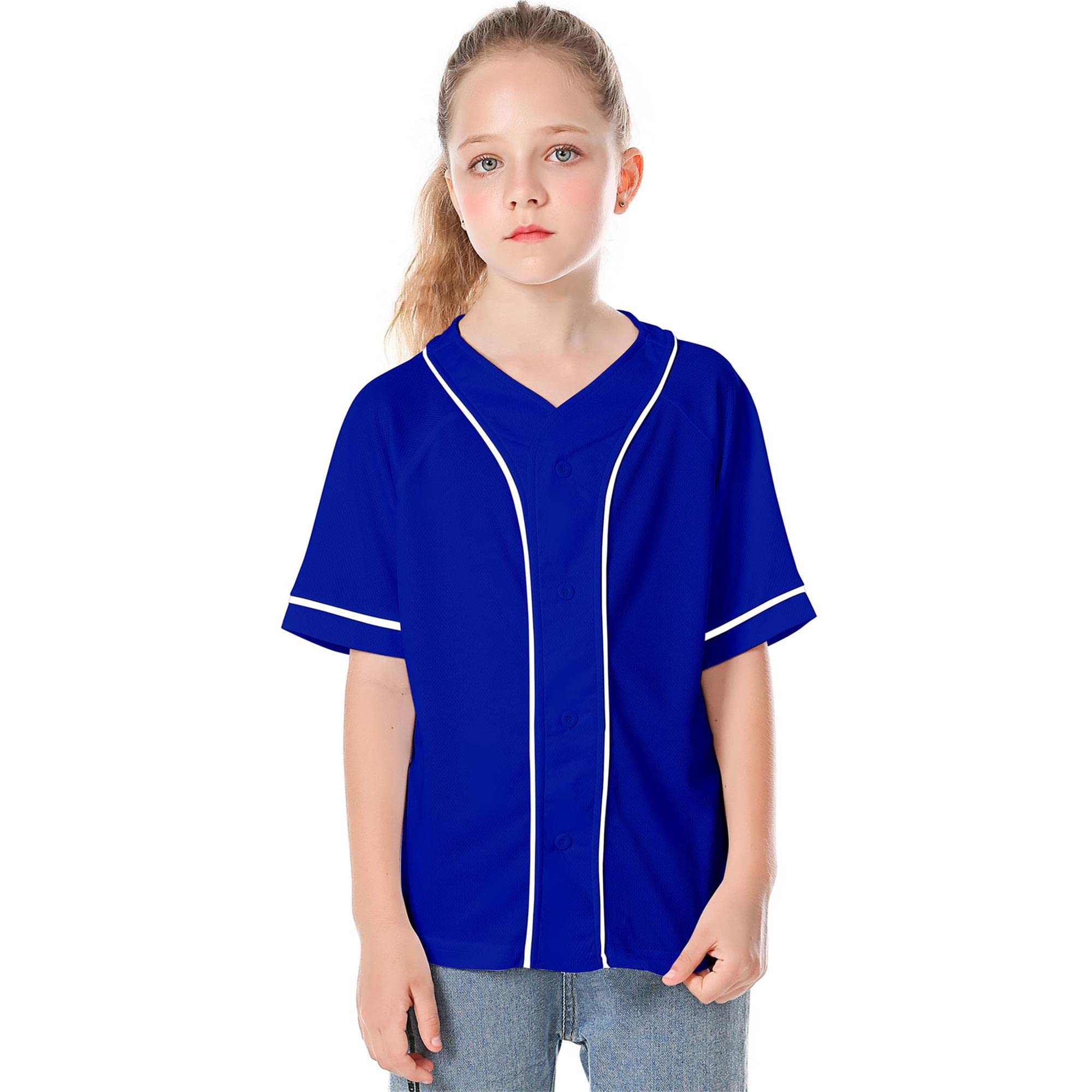 Trendy Kids Baseball Jersey Button-Up T-Shirt - Boys & Girls Short Sleeve Hip Hop Style Black and White Tee for Sports, Casual Wear & Street Fashion