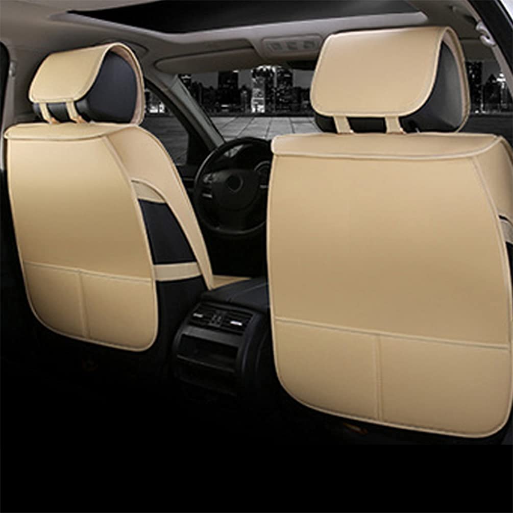 Premium Custom Leather Car Seat Covers for Jaguar XF 2007-2020 - Waterproof & Wear-Resistant Front Seat Protectors (Beige, 2-Piece Set) | All-Season Comfort for Luxury Cars, Road Trips & Daily Commute
