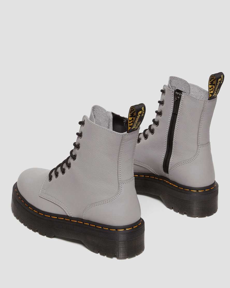 Dr. Martens Jadon III Zinc Gray Pisa Platform Boots for Women - Chunky Combat Boots with Air-Cushioned Sole | Perfect for Punk, Gothic & Streetwear Fashion