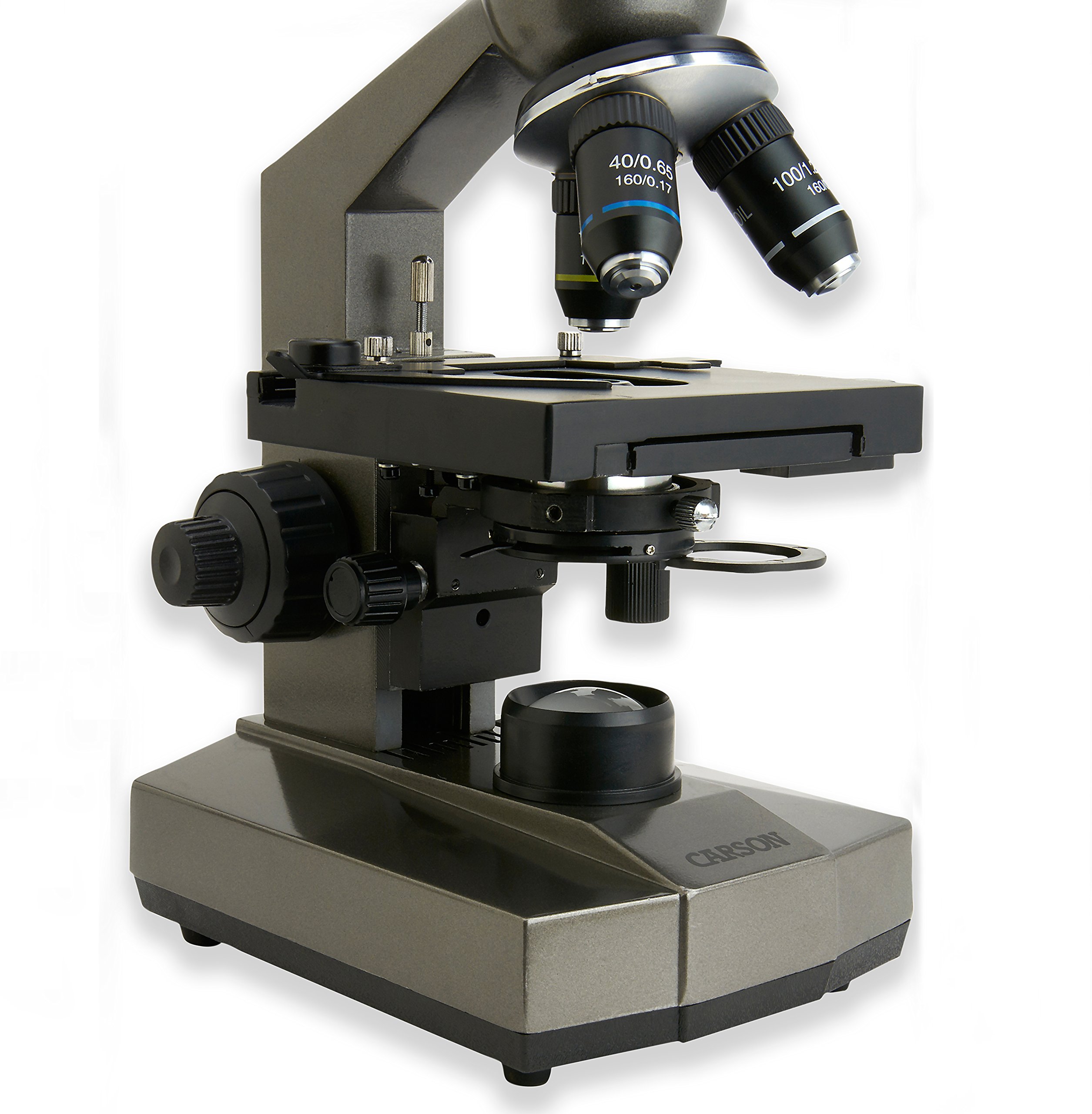Carson MS-100SP Beginner Compound Microscope 100-1000x Magnification with Mechanical Stage & Smartphone Adapter - Perfect for Students, Home Science Labs & Digital Microphotography
