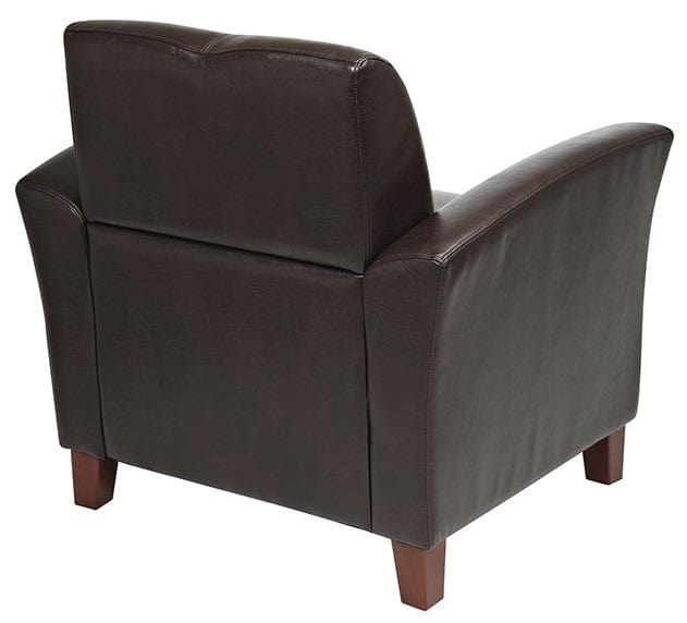 OSP Furniture® Eco Leather Club Chair [SL2271] - Modern Genuine Leather Lounge Chair for Living Room, Office & Library - Comfortable Seating with Premium Quality & Stylish Design