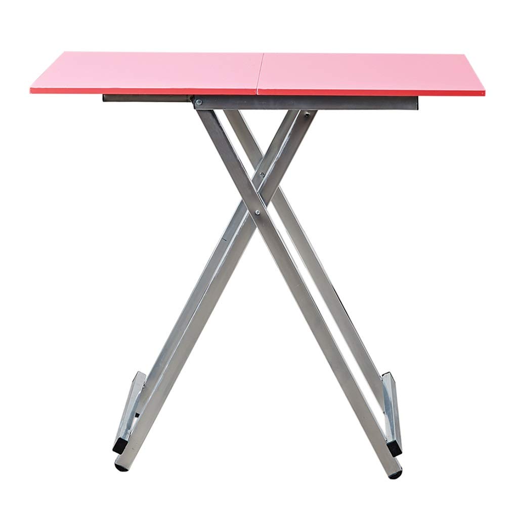 Pink Folding Table 80x40x75cm - Portable Small Desk for Home, Dorm, Dining & Outdoor Use - Lightweight & Space-Saving for Study, Work, Picnics & Market Stalls
