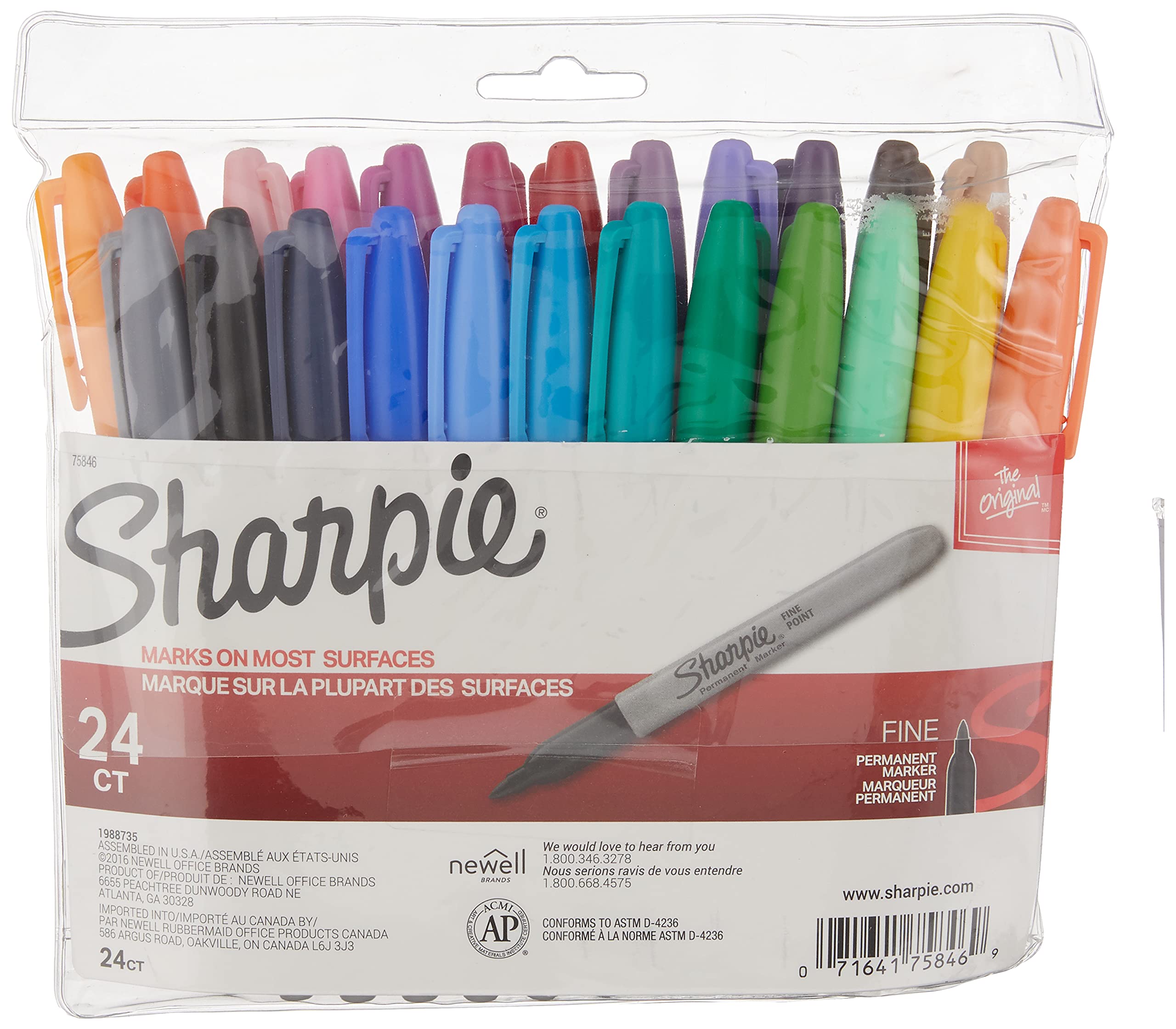 SHARPIE Fine Point Permanent Markers - 24 Pack (75846) for Office, School & Art Projects - Black Ink, Quick-Drying, Long-Lasting Writing & Labeling