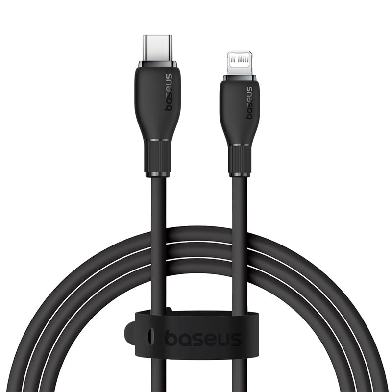 Baseus 20W Fast Charging Cable Type C to Lightning 1.2M - Pudding Series Black - Perfect for iPhone Charging at Home, Office & Travel