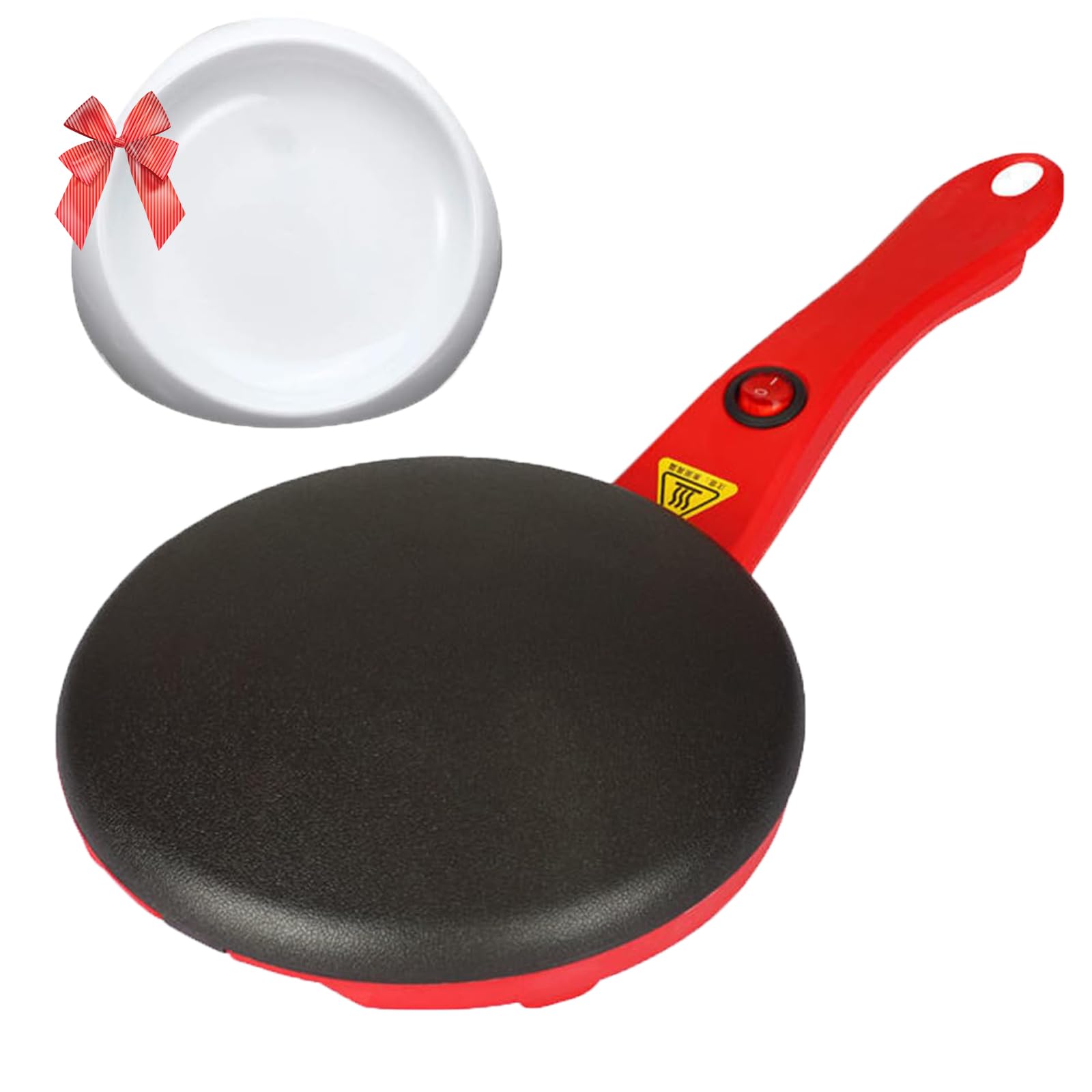 Non-Stick Electric Pancake Maker - 3-in-1 Crepe & Pizza Machine with Single Side Heating | Perfect for Breakfast, Brunch & Family Cooking | Compact Home Baking Pan (1 Piece)