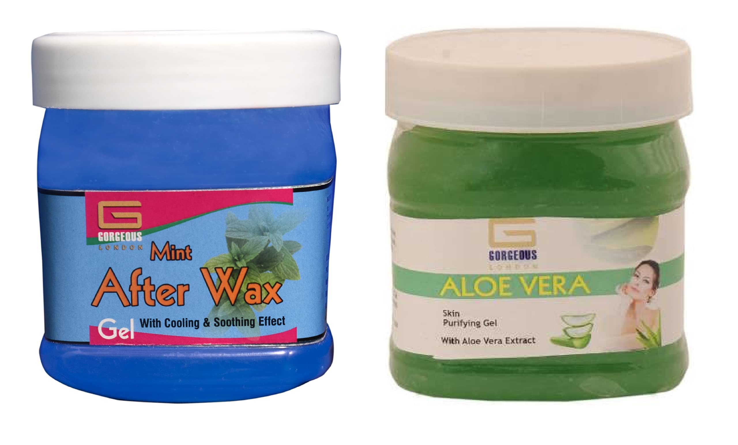 London Mint After Wax Gel & Aloe Vera Gel Combo (2 Pack, 450ml Each) – Soothing Post-Wax Care for Smooth & Hydrated Skin