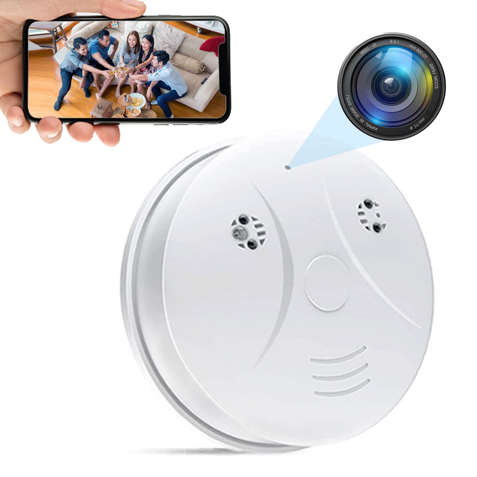 Hidden Spy Camera Smoke Detector - WiFi 1080P HD with Night Vision | Home Security & Nanny Cam Monitoring