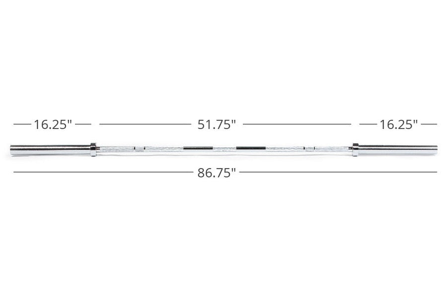 Warrior Economy Olympic Chrome Barbell (7ft) - Professional Weightlifting Bar for CrossFit, Powerlifting & Home Gym Workouts