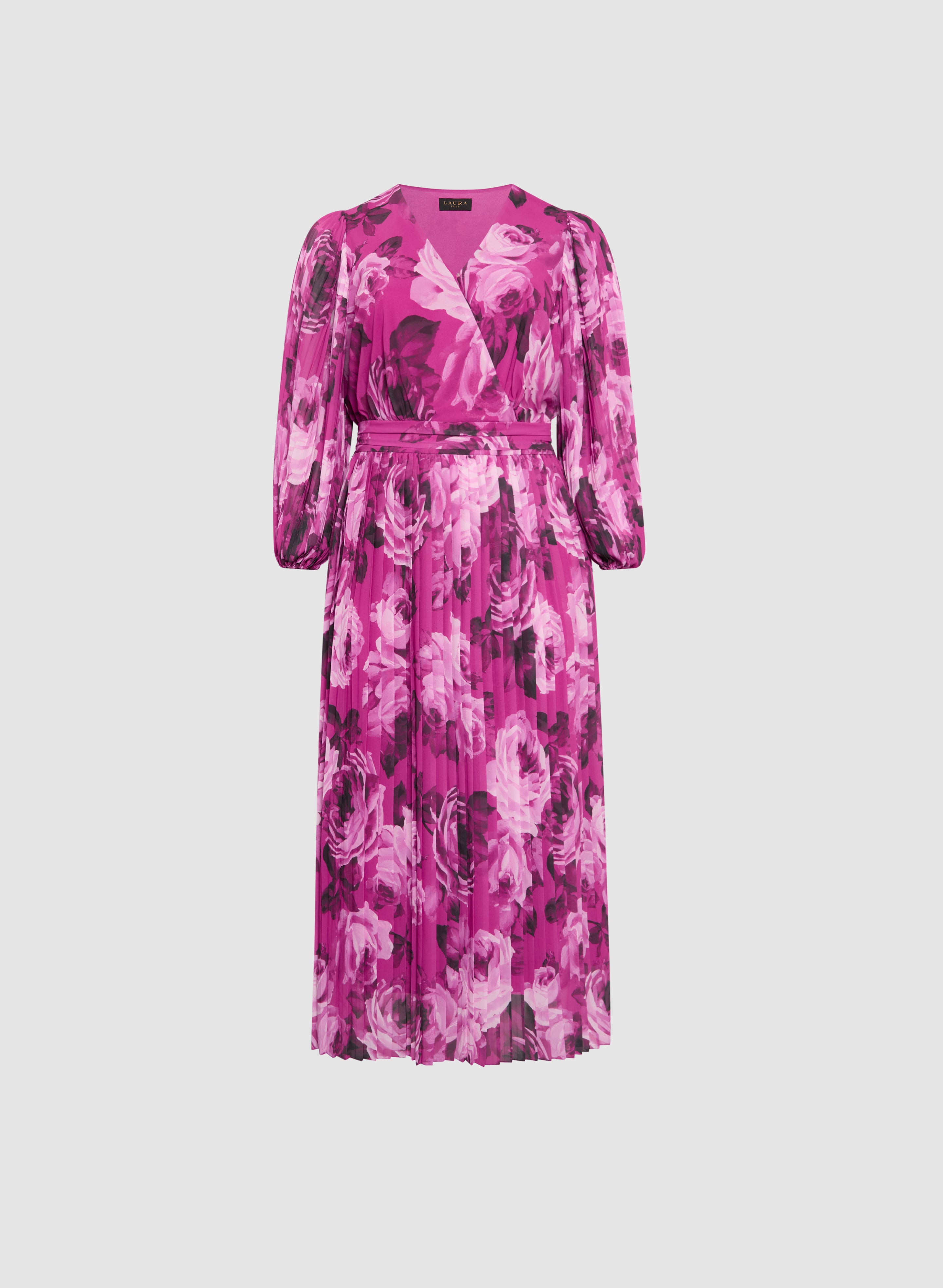 Elegant Floral Print Chiffon Dress for Women - Summer Party, Wedding Guest, Beach Cover Up