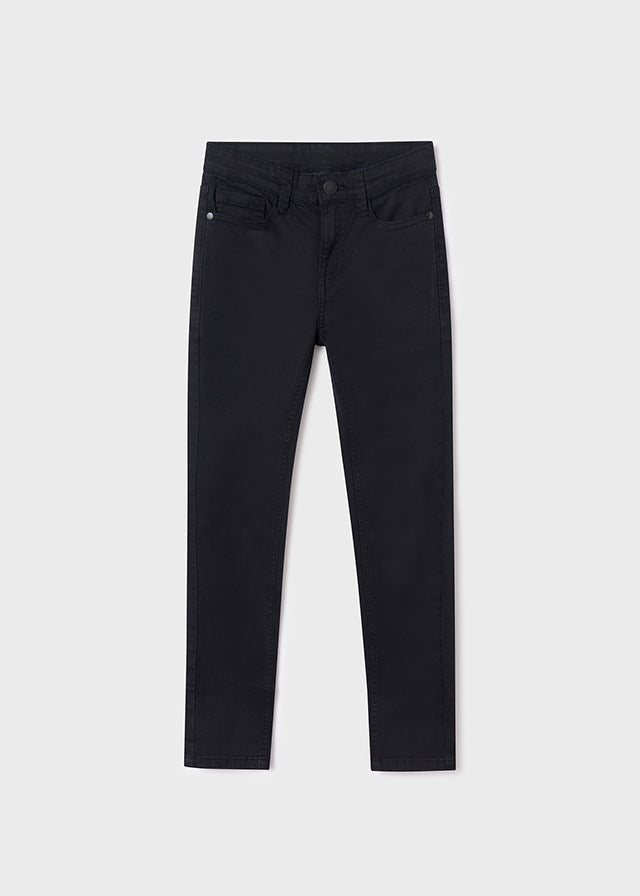 Slim Fit 5-Pocket Basic Pants for Teen Boys - Black | Comfortable Casual & School Wear for Teens