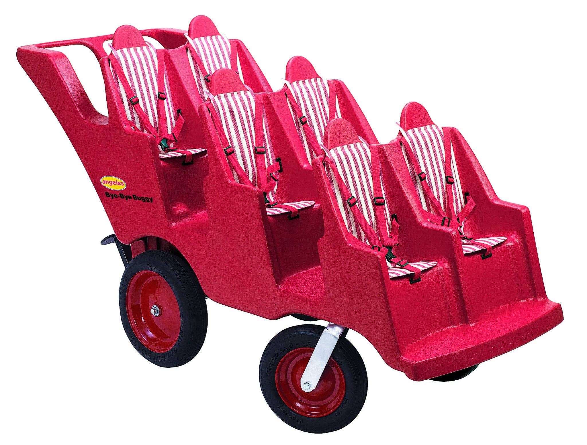 Angeles 6-Seat Never Flat Fat Tire Stroller - Heavy-Duty All-Terrain Baby Wagon for Beach, Park & Outdoor Adventures
