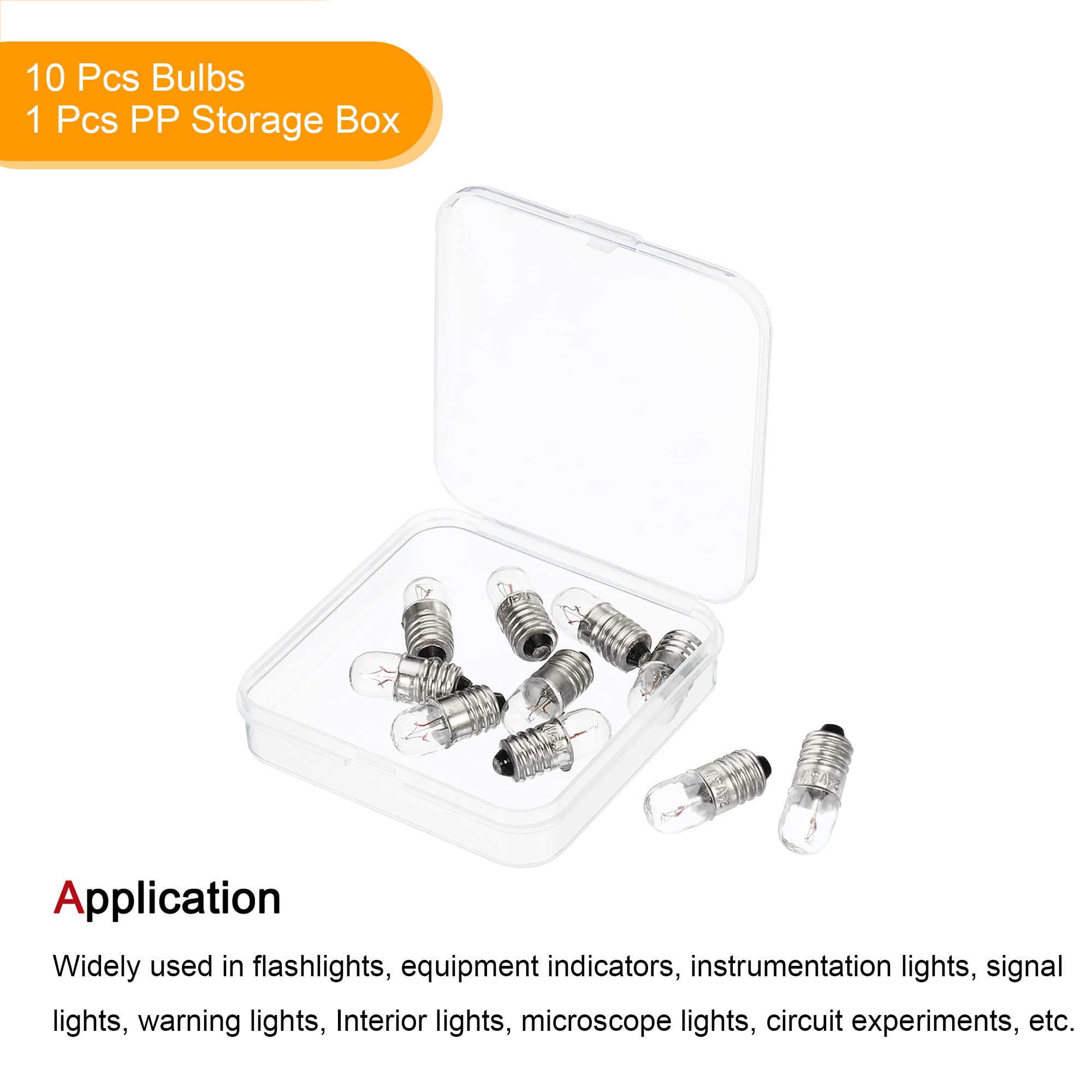 MECCANIXITY E10 Screw Base Miniature Bulbs 24V 5W Warm White Light - 10 Pack Mini Lamps for Model Trains, Dollhouses & DIY Crafts - Energy Efficient Decorative Lighting