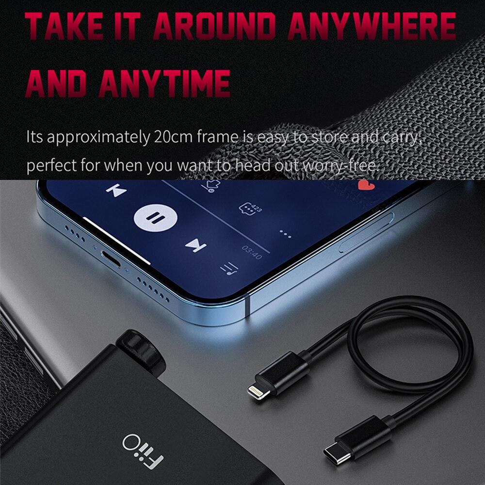 FiiO LT3 Type C to Lightning OTG Cable for iPhone iPad iOS - Compatible with BTR5 DAC - High-Speed Audio Data Transfer for Music Streaming & Gaming