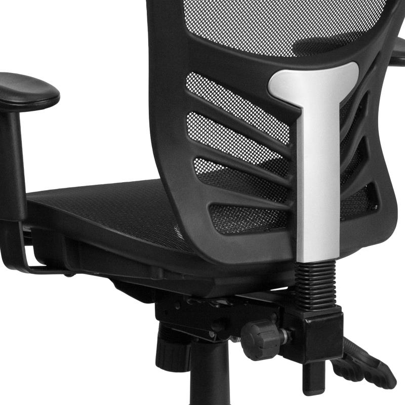 Nicholas Mid Back Mesh Ergonomic Office Chair - Transparent Black, Swivel Executive Chair with Lumbar Support for Home & Office Workspace