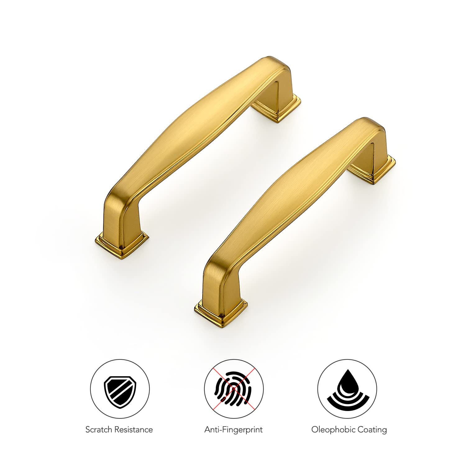 30 Pack Brushed Brass Cabinet Handles - 3 Inch Solid Kitchen Cabinet Pulls & Drawer Handles | Durable Cabinet Hardware for Kitchen, Bathroom, Wardrobe & Furniture (Set of 30)