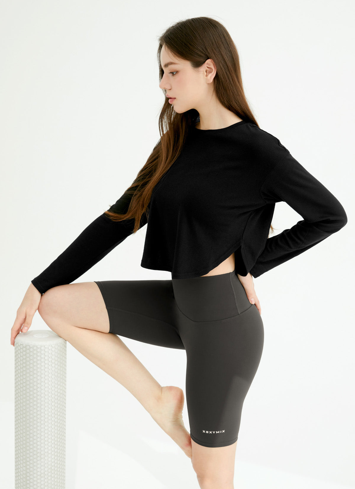 Women's Easy Round Crop Long Sleeve Tops - Casual Stretch Knit Shirt for Layering, Workout & Everyday Wear | Perfect for Yoga, Running, Office & Street Style Outfits