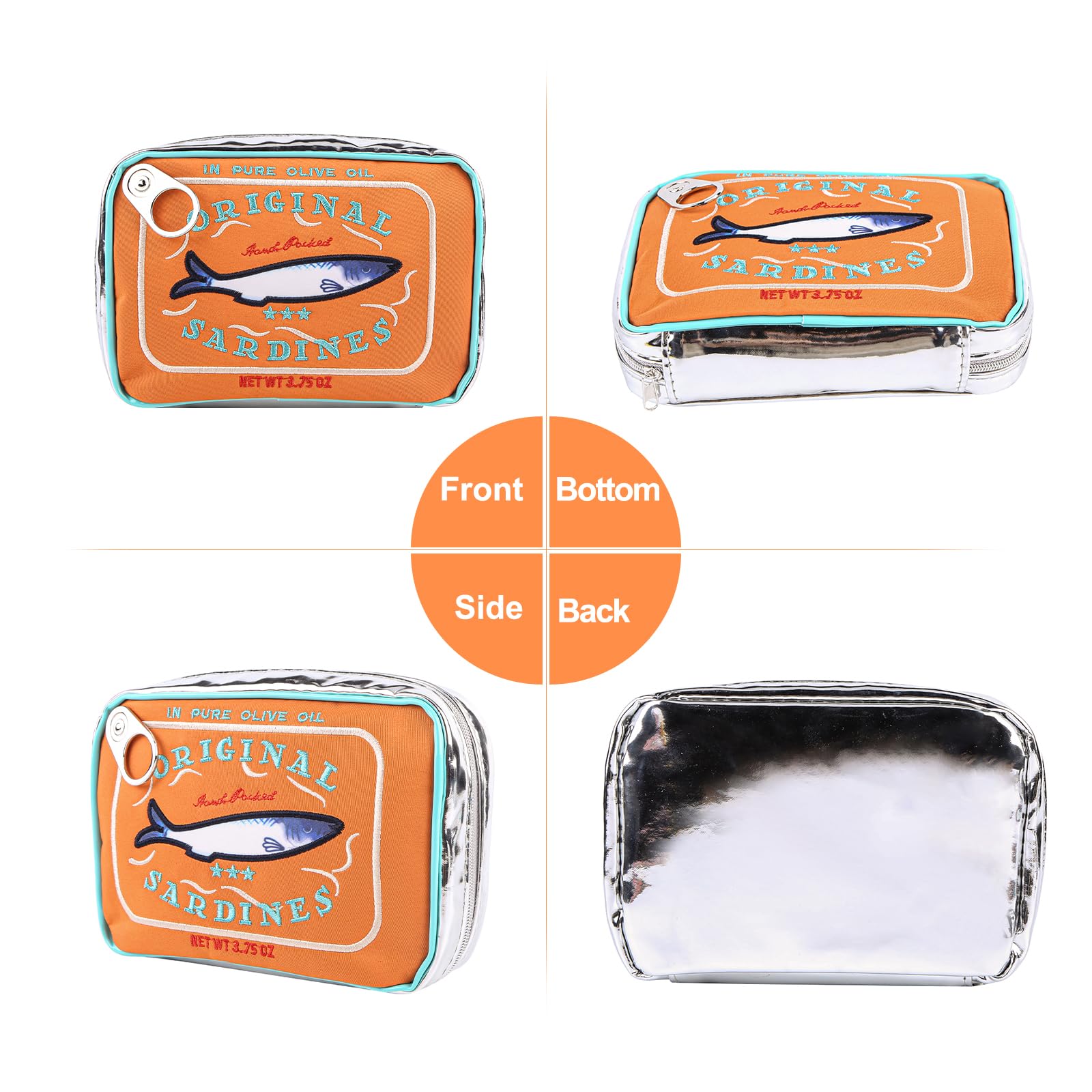 Cute Sardine Style Makeup Bag - Aesthetic Toiletry Travel Organizer for Women | Perfect for Travel, Gym & Daily Essentials Storage