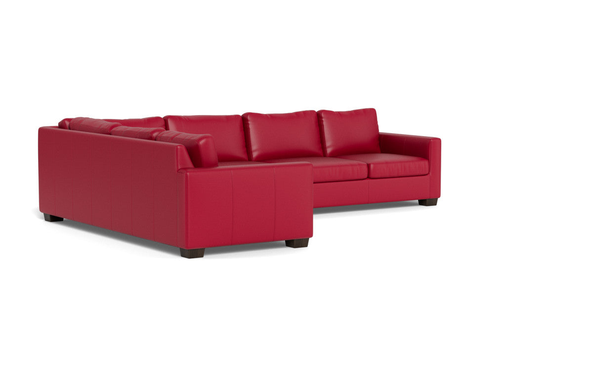 Track 121 Genuine Leather Left Corner Sectional Sofa - Modern L-Shaped Couch for Living Room, Lounge & Home Theater
