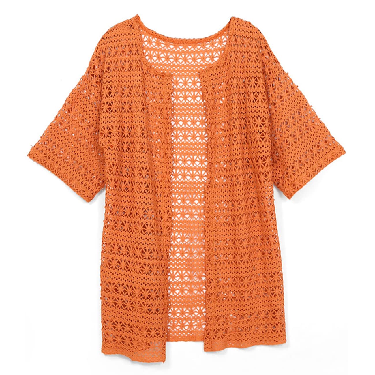 Floral Crochet Kimono Cardigan - Lightweight Boho Cover Up for Women - Perfect for Beach, Summer, and Music Festivals